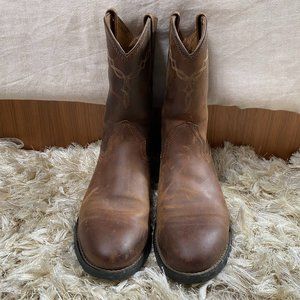 Men's Round Toe Brown Cowboy Boots